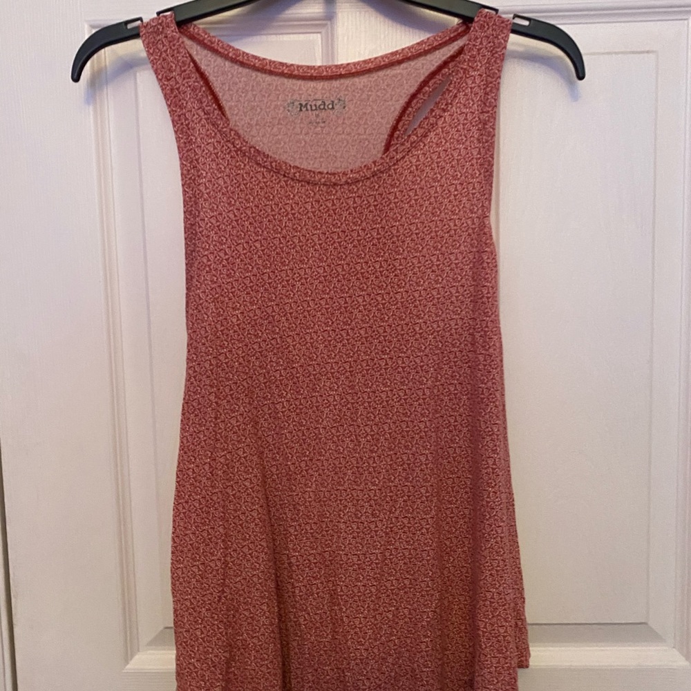 Red razor back tank top